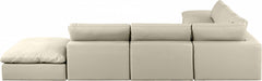 Meridian Furniture - Comfy 157" Vegan Leather Upholstered 7 Piece Modular Sectional - 188Cream-Sec7C - GreatFurnitureDeal