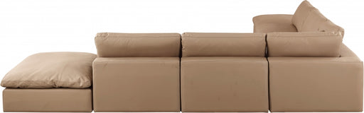 Meridian Furniture - Comfy 157" Vegan Leather Upholstered 7 Piece Modular Sectional - 188Tan-Sec7C - GreatFurnitureDeal