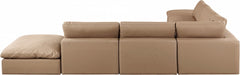 Meridian Furniture - Comfy 157" Vegan Leather Upholstered 7 Piece Modular Sectional - 188Tan-Sec7C - GreatFurnitureDeal