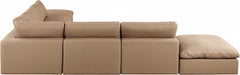 Meridian Furniture - Comfy 157" Vegan Leather Upholstered 7 Piece Modular Sectional - 188Tan-Sec7C - GreatFurnitureDeal