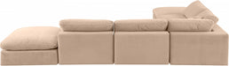 Meridian Furniture - Comfy 157" Velvet Upholstered 6 Piece Modular Sectional - 189Beige-Sec6E - GreatFurnitureDeal