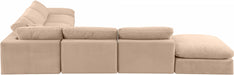 Meridian Furniture - Comfy 157" Velvet Upholstered 7 Piece Modular Sectional - 189Beige-Sec7C - GreatFurnitureDeal