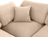 Meridian Furniture - Comfy 157" Velvet Upholstered 7 Piece Modular Sectional - 189Beige-Sec7C - GreatFurnitureDeal