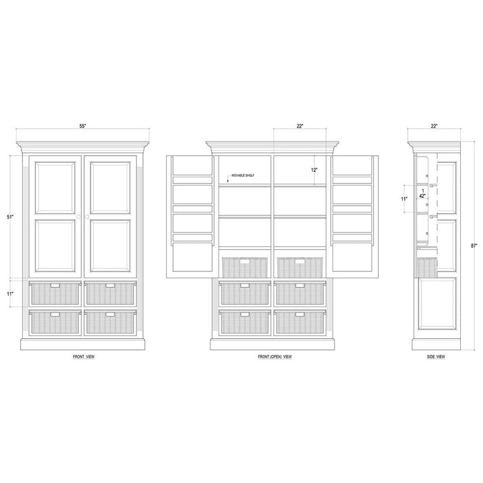 Bramble - Sonoma Storage Cabinet w/ Baskets - BR-26911