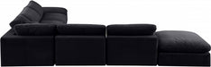 Meridian Furniture - Comfy 157" Velvet Upholstered 7 Piece Modular Sectional - 189Black-Sec7C - GreatFurnitureDeal