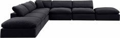 Meridian Furniture - Comfy 157" Velvet Upholstered 7 Piece Modular Sectional - 189Black-Sec7C - GreatFurnitureDeal