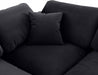Meridian Furniture - Comfy 157" Velvet Upholstered 7 Piece Modular Sectional - 189Black-Sec7C - GreatFurnitureDeal