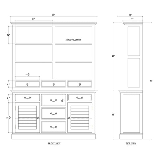 Bramble - Cottage Open Display Cabinet w/ 2 LED - BR-66914 - GreatFurnitureDeal