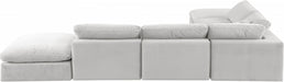 Meridian Furniture - Comfy 157" Velvet Upholstered 6 Piece Modular Sectional - 189Cream-Sec6E - GreatFurnitureDeal