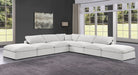 Meridian Furniture - Comfy 157" Velvet Upholstered 7 Piece Modular Sectional - 189Cream-Sec7C - GreatFurnitureDeal