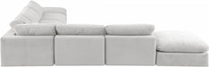 Meridian Furniture - Comfy 157" Velvet Upholstered 7 Piece Modular Sectional - 189Cream-Sec7C - GreatFurnitureDeal