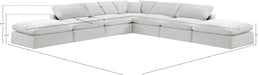 Meridian Furniture - Comfy 157" Velvet Upholstered 7 Piece Modular Sectional - 189Cream-Sec7C - GreatFurnitureDeal
