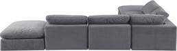 Meridian Furniture - Comfy 157" Velvet Upholstered 6 Piece Modular Sectional - 189Grey-Sec6E - GreatFurnitureDeal