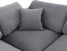 Meridian Furniture - Comfy 157" Velvet Upholstered 6 Piece Modular Sectional - 189Grey-Sec6E - GreatFurnitureDeal