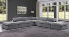 Meridian Furniture - Comfy 157" Velvet Upholstered 7 Piece Modular Sectional - 189Grey-Sec7C - GreatFurnitureDeal