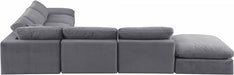 Meridian Furniture - Comfy 157" Velvet Upholstered 7 Piece Modular Sectional - 189Grey-Sec7C - GreatFurnitureDeal