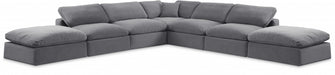 Meridian Furniture - Comfy 157" Velvet Upholstered 7 Piece Modular Sectional - 189Grey-Sec7C - GreatFurnitureDeal