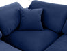Meridian Furniture - Comfy 157" Velvet Upholstered 7 Piece Modular Sectional - 189Navy-Sec7C - GreatFurnitureDeal