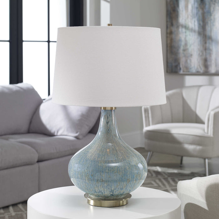 Uttermost - Celinda Blue Gray Glass Lamp - 27076