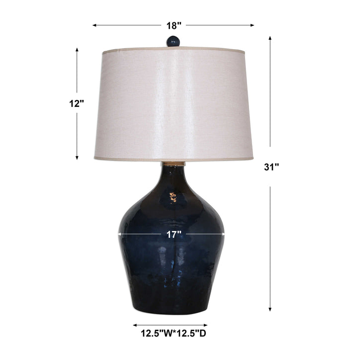 Uttermost - Lamone Blue Glass Lamp - 27104 - GreatFurnitureDeal