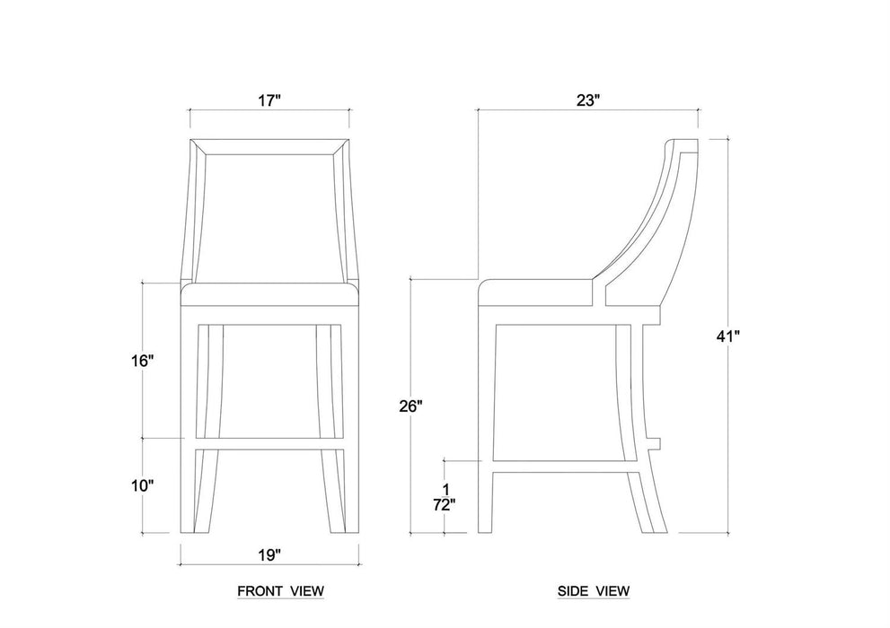 Bramble - Monarch Counter Stool in Straw Wash w/ Arctic White Performance Fabric (Set of 2) - 27180STWSF204----