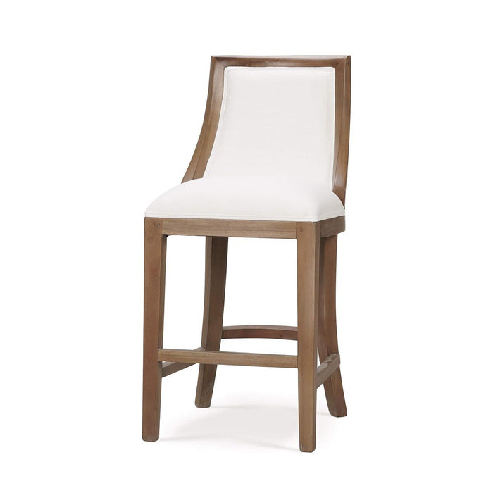Bramble - Monarch Counter Stool in Straw Wash w/ Arctic White Performance Fabric (Set of 2) - 27180STWSF204----