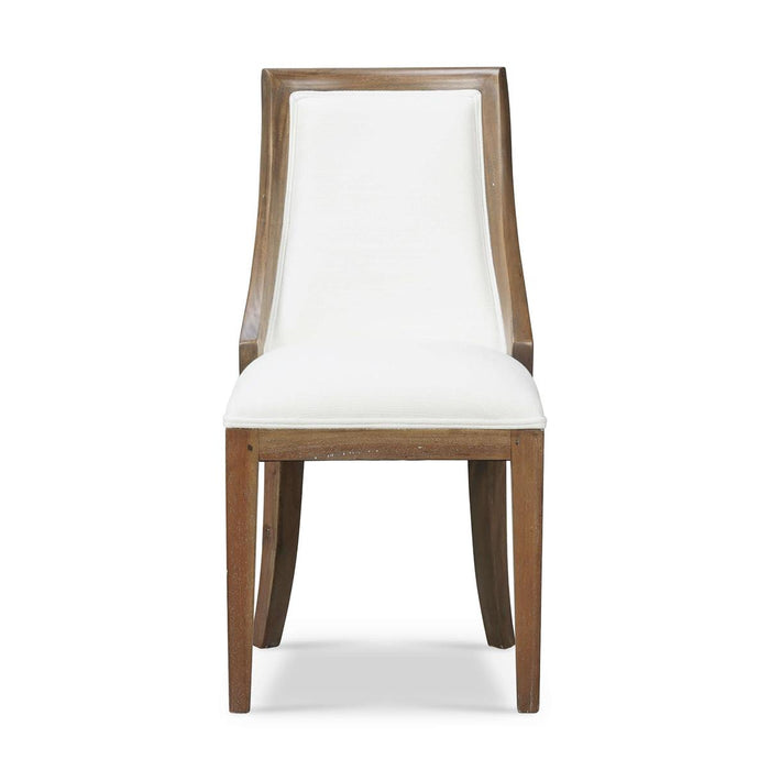 Bramble - Monarch Dining Chair in Straw Wash w/ Arctic White Performance Fabric (Set of 2) - 27201STWSF204----