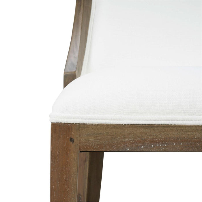 Bramble - Monarch Dining Chair in Straw Wash w/ Arctic White Performance Fabric (Set of 2) - 27201STWSF204----