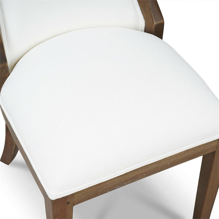 Bramble - Monarch Dining Chair in Straw Wash w/ Arctic White Performance Fabric (Set of 2) - 27201STWSF204----