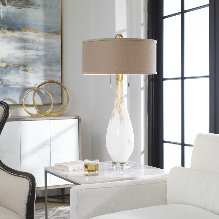 Uttermost - Cardoni White Glass Table Lamp - 27201 - GreatFurnitureDeal