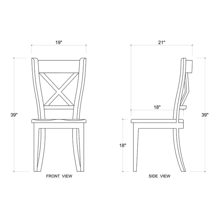 Bramble - Summerset Dining Chair Set of 2 in Weathered Ocean Blue - BR-27206WOB