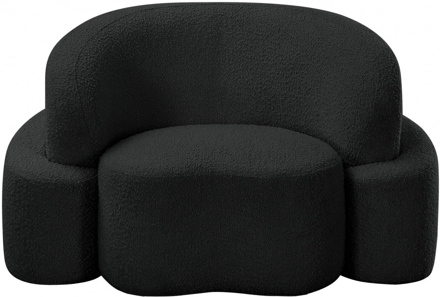 Meridian Furniture - Principessa Boucle Fabric Living Room Chair in Black - 108Black-C - GreatFurnitureDeal