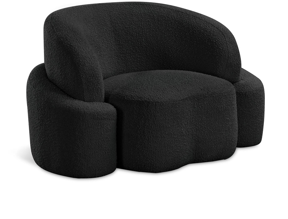 Meridian Furniture - Principessa Boucle Fabric Living Room Chair in Black - 108Black-C - GreatFurnitureDeal