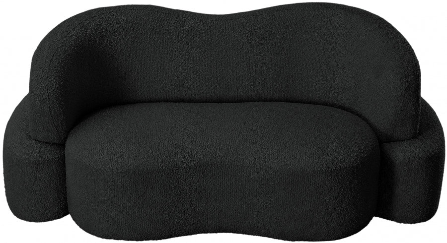 Meridian Furniture - Principessa Boucle Fabric Loveseat in Black - 108Black-L - GreatFurnitureDeal