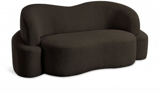 Meridian Furniture - Principessa Boucle Fabric Loveseat in Brown -108Brown-L - GreatFurnitureDeal