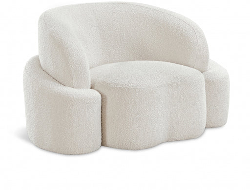 Meridian Furniture - Principessa Boucle Fabric Living Room Chair in Cream - 108Cream-C - GreatFurnitureDeal