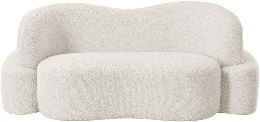 Meridian Furniture - Principessa Boucle Fabric Loveseat in Cream -108Cream-L - GreatFurnitureDeal