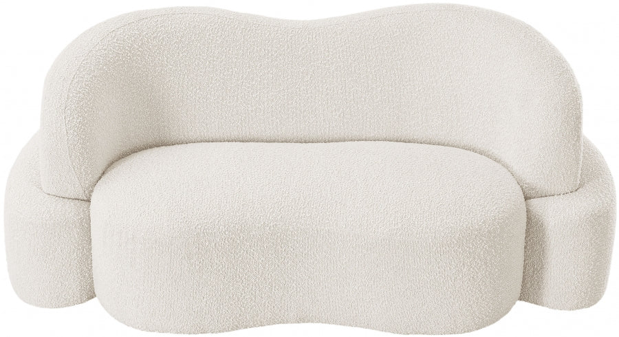 Meridian Furniture - Principessa Boucle Fabric Loveseat in Cream -108Cream-L - GreatFurnitureDeal