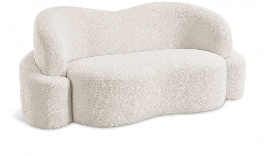 Meridian Furniture - Principessa Boucle Fabric Loveseat in Cream -108Cream-L - GreatFurnitureDeal