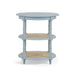 Bramble - Martinique Round Side Table in Ocean Blue w/ Rattan Natural on Shelves - 27232OCB-RNAT--- - GreatFurnitureDeal
