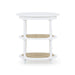 Bramble - Martinique Round Side Table in True White w/ Rattan Natural on Shelves - 27232TRW-RNAT--- - GreatFurnitureDeal