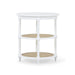 Bramble - Martinique Round Side Table in True White w/ Rattan Natural on Shelves - 27232TRW-RNAT--- - GreatFurnitureDeal