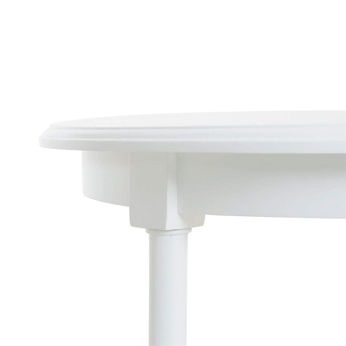 Bramble - Martinique Round Side Table in True White w/ Rattan Natural on Shelves - 27232TRW-RNAT--- - GreatFurnitureDeal