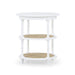 Bramble - Martinique Round Side Table in True White w/ Rattan Natural on Shelves - 27232TRW-RNAT--- - GreatFurnitureDeal
