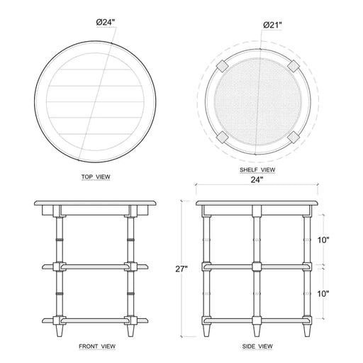 Bramble - Martinique Round Side Table - BR-27232 - GreatFurnitureDeal
