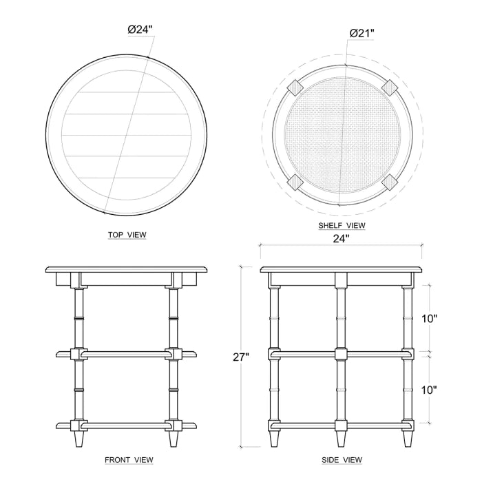 Bramble - Martinique Round Side Table - BR-27232 - GreatFurnitureDeal