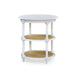 Bramble - Martinique Round Side Table in True White w/ Rattan Natural on Shelves - 27232TRW-RNAT--- - GreatFurnitureDeal