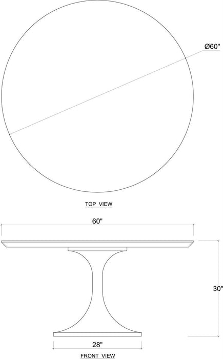 Bramble - Pierre Round Dining Table 60'' in Antique French Oak - 27368AFD-----