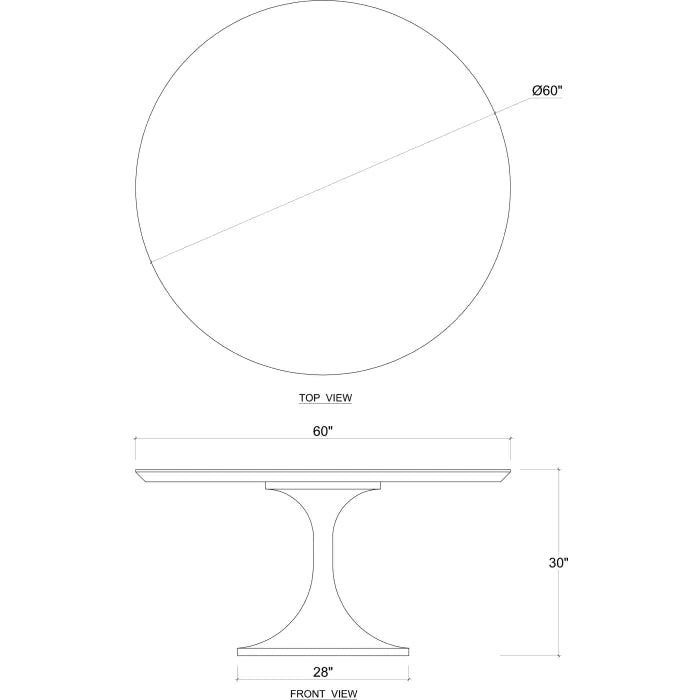 Bramble - Pierre Round Dining Table 60'' in Antique French Oak - 27368AFD----- - GreatFurnitureDeal