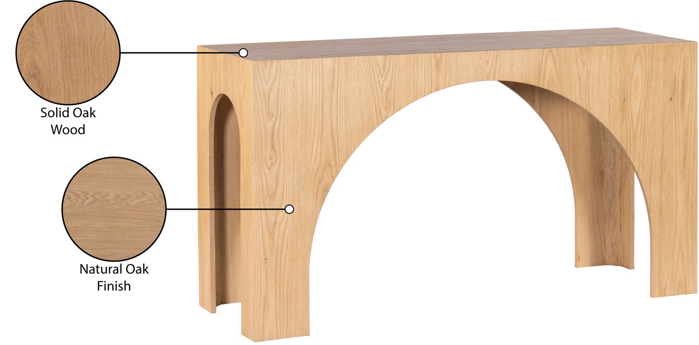 Meridian Furniture - Arch Oak Oak Wood Console Table - 273Oak-T - GreatFurnitureDeal